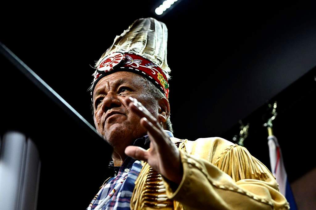 A political organization representing Ontario First Nations has launched a constitutional challenge against the province and the government of Canada, alleging First Nations are being denied equal access to justice. Ontario Regional Chief Glen Hare speaks during a news conference on Parliament Hill, in Ottawa, Wednesday, Sept. 20, 2023. 