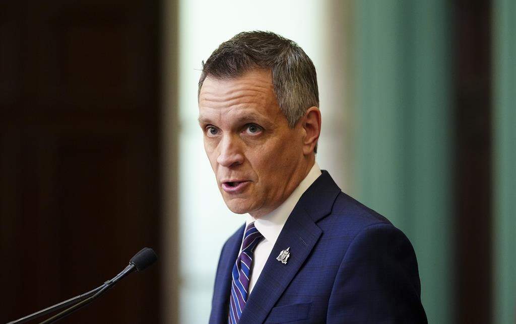 Ottawa mayor Mark Sutcliffe said in a social media post today that Ottawa will go ahead with an event marking the independence day of Israel. Sutcliffe takes part in a press conference at Ottawa City Hall, Monday, April 29, 2024. 