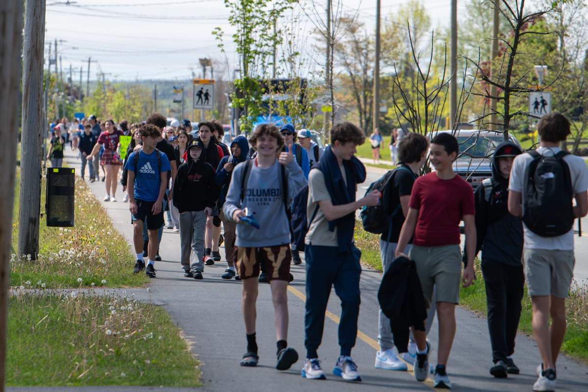 The walkout occurred following an act of physical violence occurred on school property earlier this week, according to the HRCE.