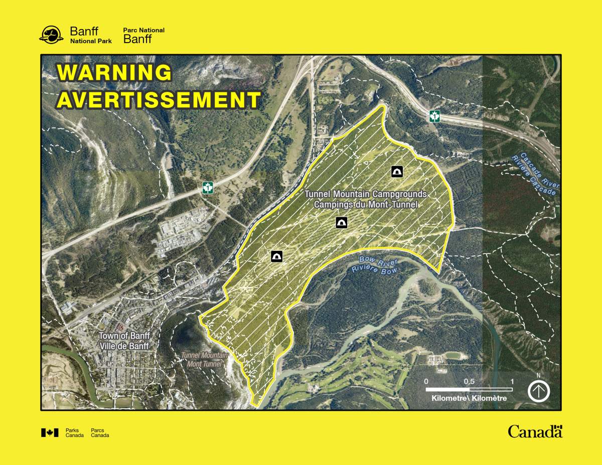 Banff National Park officials issued a warning on Wednesday after it was reported a cougar was frequenting a campground in the park. 