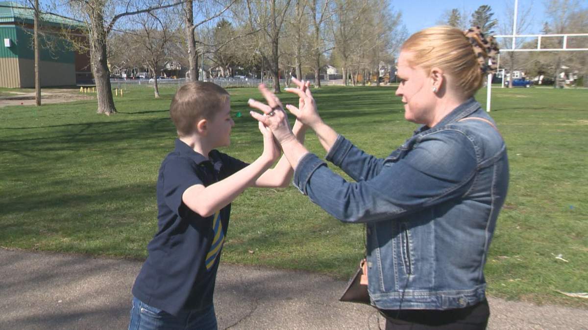 Darla Bauche (right) is the primary caregiver of her grandson Emmet (left). She says it can be very difficult to get Emmet accepted into different programs or camps.