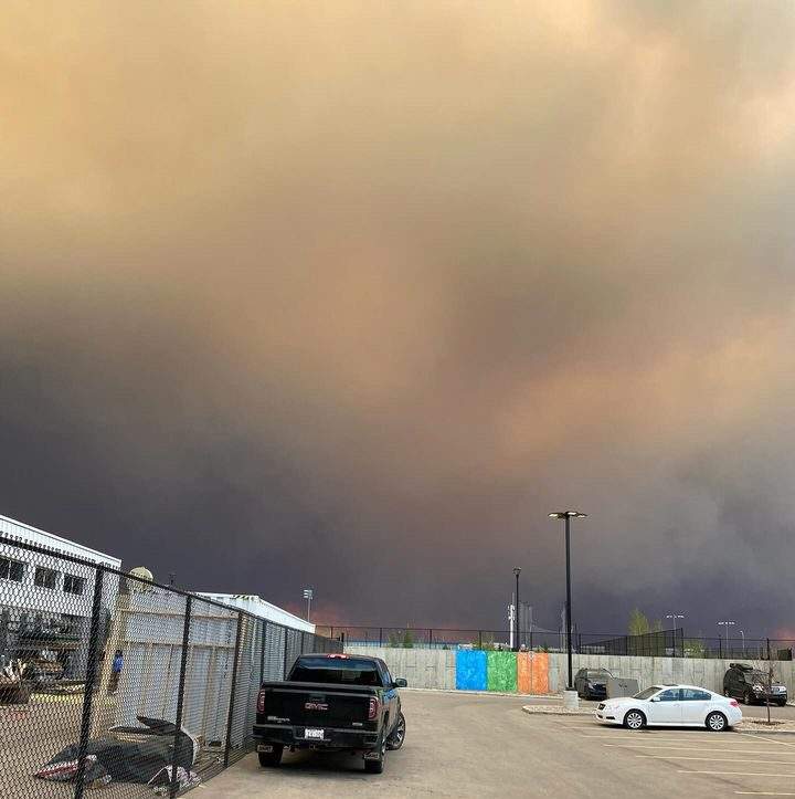 Smoke in Fort McMurray from a nearby wildfire on May 15, 2024. Courtesy: Elizabeth Campbell