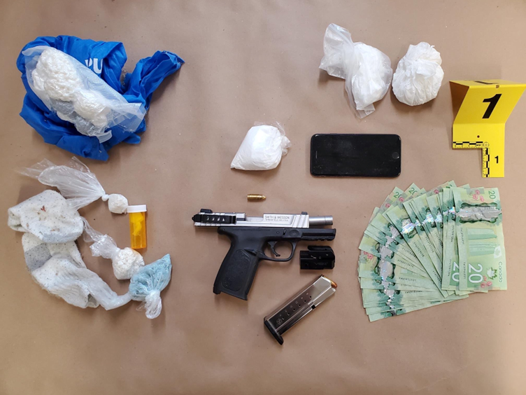 Peterborough police located a firearm and drugs at a Fairbairn Street apartment unit following an investigation into a housing unit takeover.
