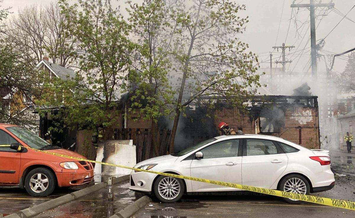 A spokesperson for Edmonton Fire Rescue Services told Global News that firefighters were called to a blaze in the area of 106th Avenue and 110th Street at about 6:50 a.m. on Monday.