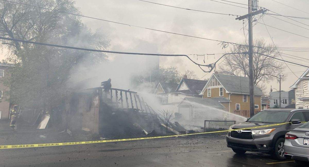 A spokesperson for Edmonton Fire Rescue Services told Global News that firefighters were called to a blaze in the area of 106th Avenue and 110th Street at about 6:50 a.m. on Monday.