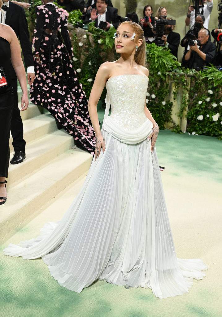 Ariana Grande at the 2024 Met Gala: "Sleeping Beauties: Reawakening Fashion" held at The Metropolitan Museum of Art on May 6, 2024 in New York City.