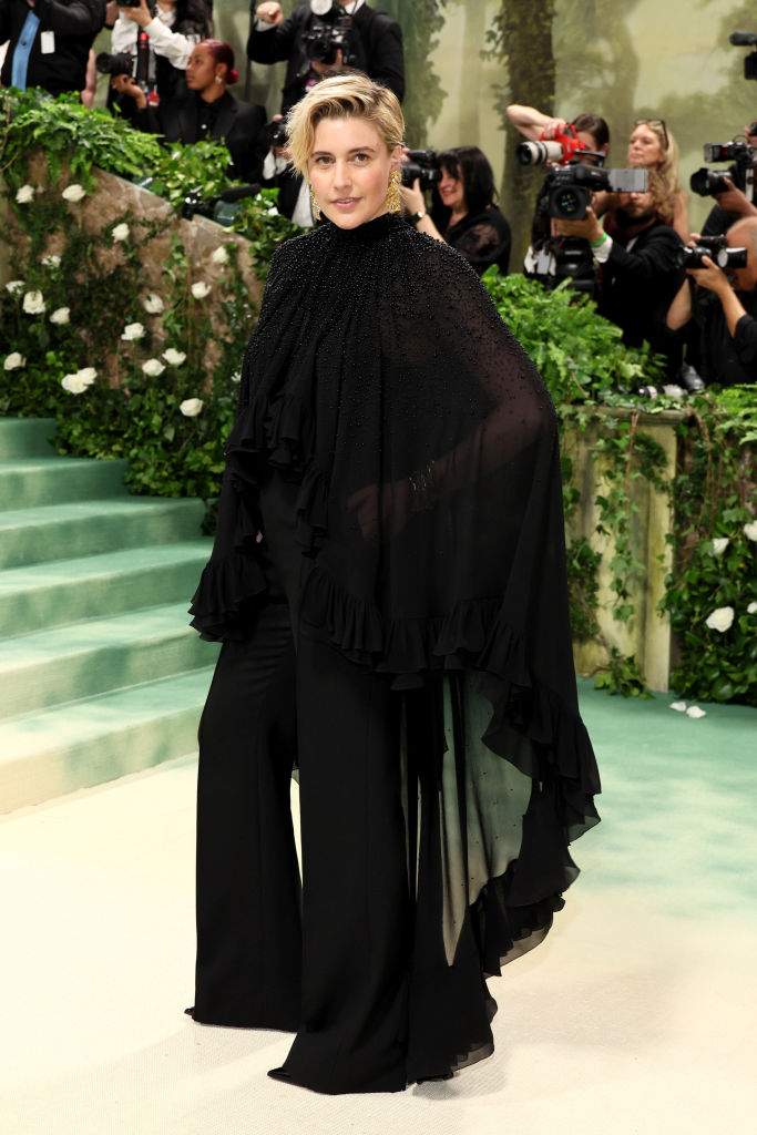 Greta Gerwig attends The 2024 Met Gala Celebrating "Sleeping Beauties: Reawakening Fashion" at The Metropolitan Museum of Art on May 06, 2024 in New York City