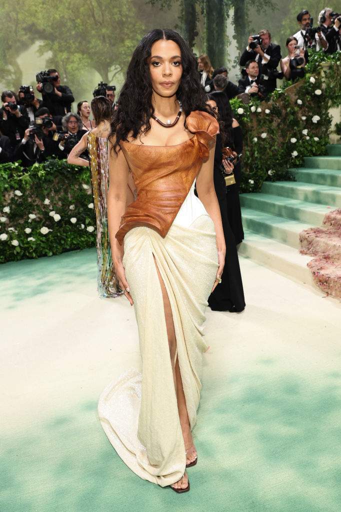 Aurora James attends The 2024 Met Gala Celebrating "Sleeping Beauties: Reawakening Fashion" at The Metropolitan Museum of Art on May 06, 2024 in New York City.