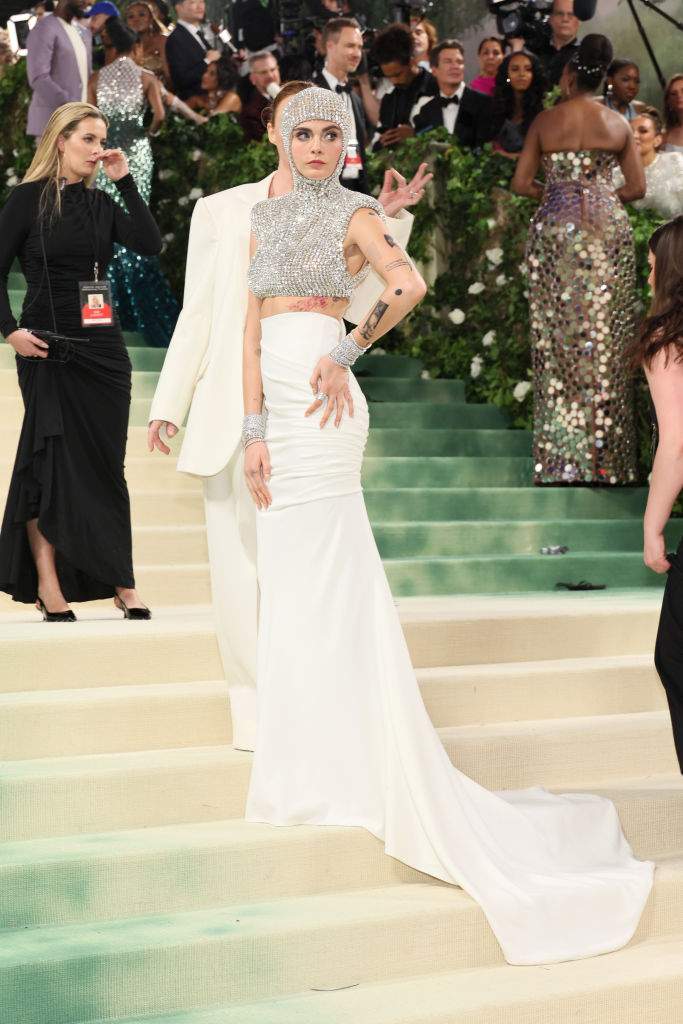Cara Delevingne attends The 2024 Met Gala Celebrating "Sleeping Beauties: Reawakening Fashion" at The Metropolitan Museum of Art on May 06, 2024 in New York City.