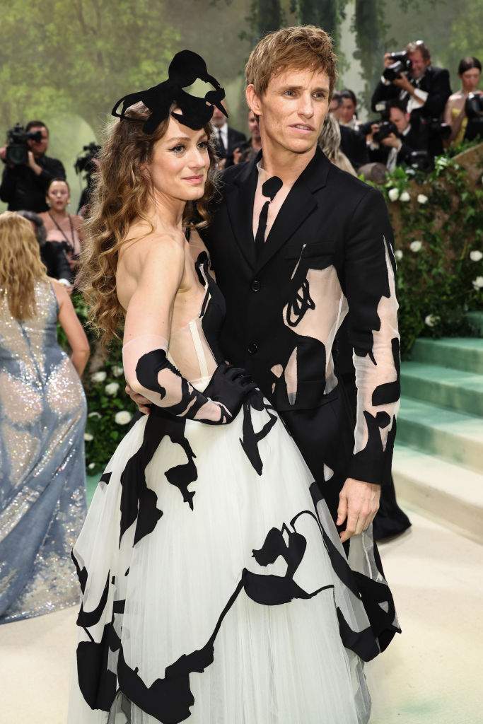 Hannah Bagshawe and Eddie Redmayne attend The 2024 Met Gala Celebrating "Sleeping Beauties: Reawakening Fashion" at The Metropolitan Museum of Art on May 06, 2024 in New York City.