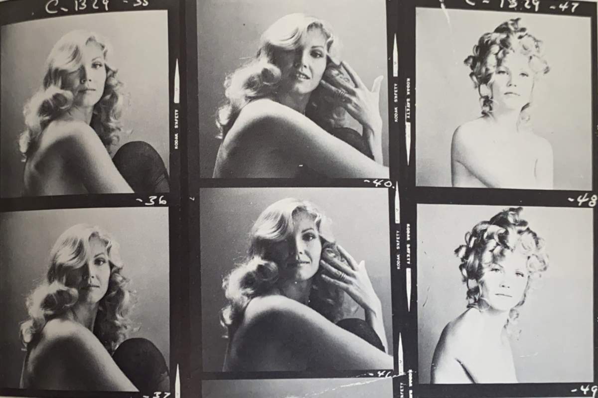 Christine Demeter is seen in a film strip of modelling photos.
