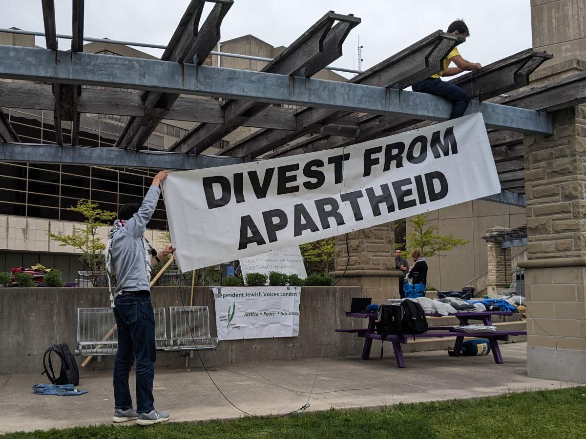 Pro-Palestinian encampment enters 2nd day at Western University - image