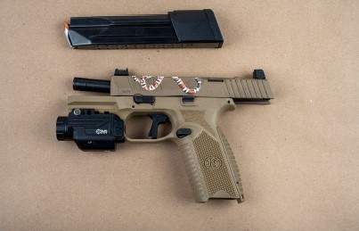 A handgun seized by Peel Police during the arrest of Amandeep Singh in Vaughan, Ont. on Nov. 3, 2023.