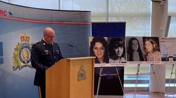 The Alberta RCMP held a news conference on Friday to say their investigators now believe the deaths of four young women in the 1970s may be linked to "a now-deceased serial sexual offender and killer."
