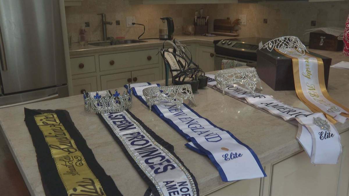 Some of the prizes and crowns Peters has one in her decorated history of pageants.