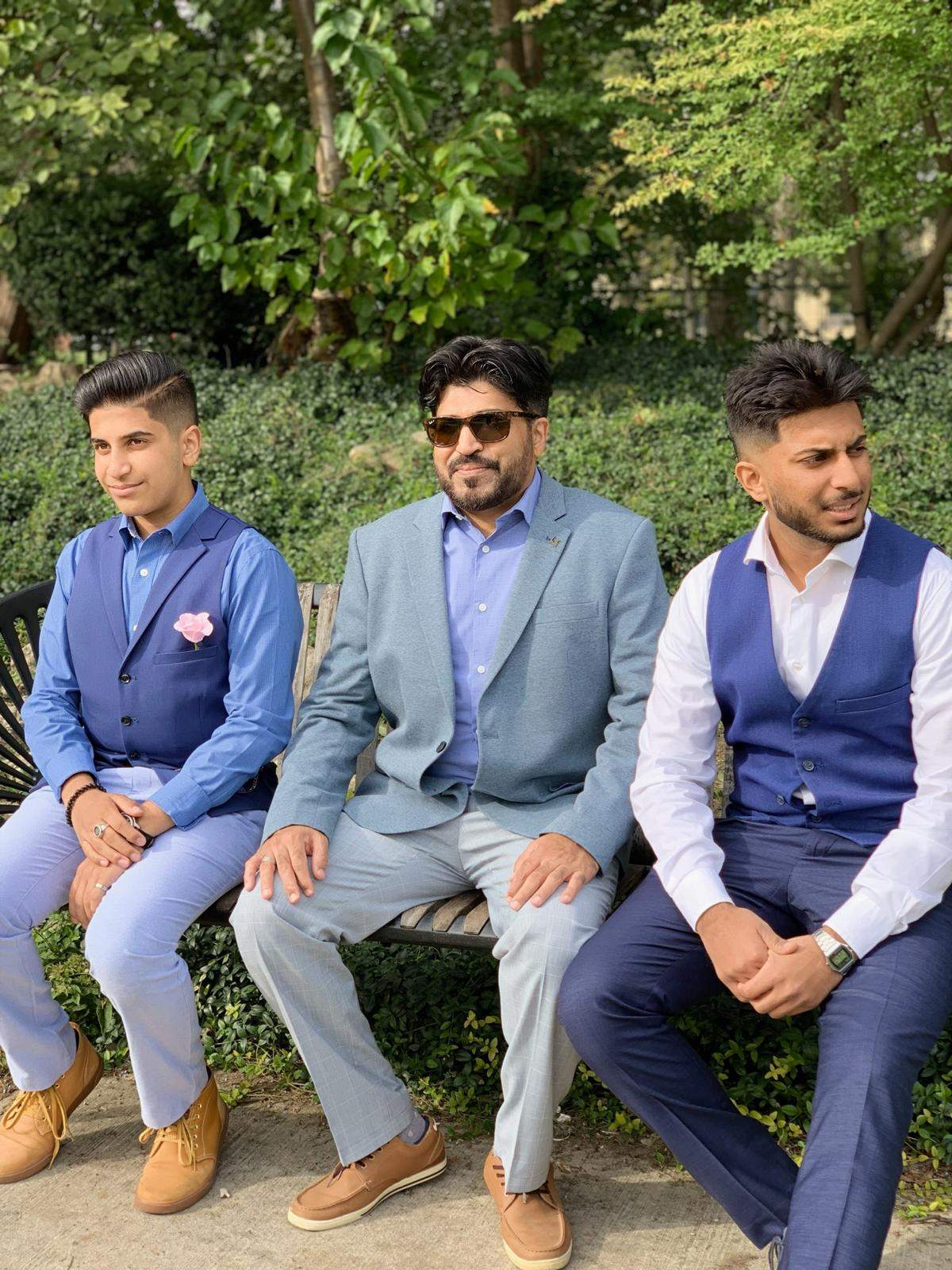 Hashmat Bhatti (centre) with sons Ali Hashmat (right) and Faiz Hashmat (left). Ali died in a fatal two-vehicle collision April 28 in Windsor, Ont.