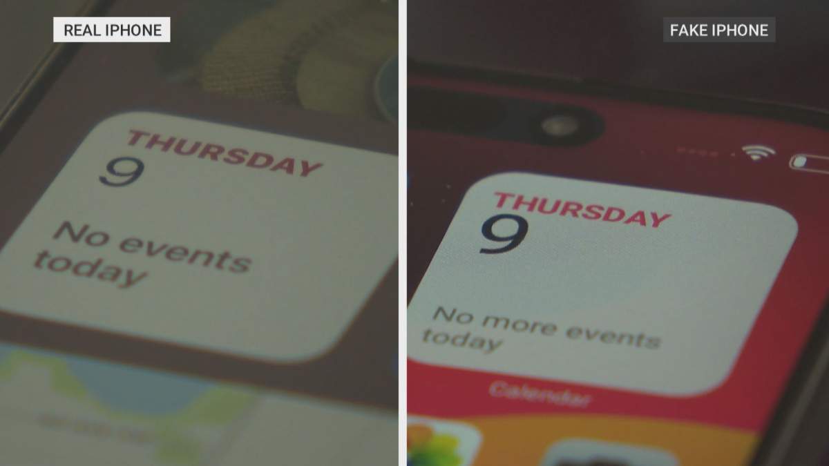 Real iPhone vs. fake one