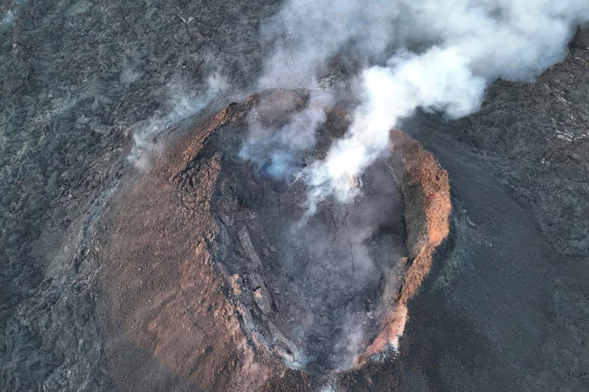 Smoke billows from a volcano in Grindavik, Iceland, Wednesday, May 29, 2024. Wednesday, May 29, 2024. A volcano in southwestern Iceland is erupting, spewing red streams of lava in its latest display of nature’s power. A series of earthquakes before the eruption Wednesday triggered the evacuation of the popular Blue Lagoon geothermal spa. The eruption began in the early afternoon north of Grindavik, a coastal town of 3,800 people that was also evacuated. (Birn Oddsson/Iceland Civil Defense via AP)
