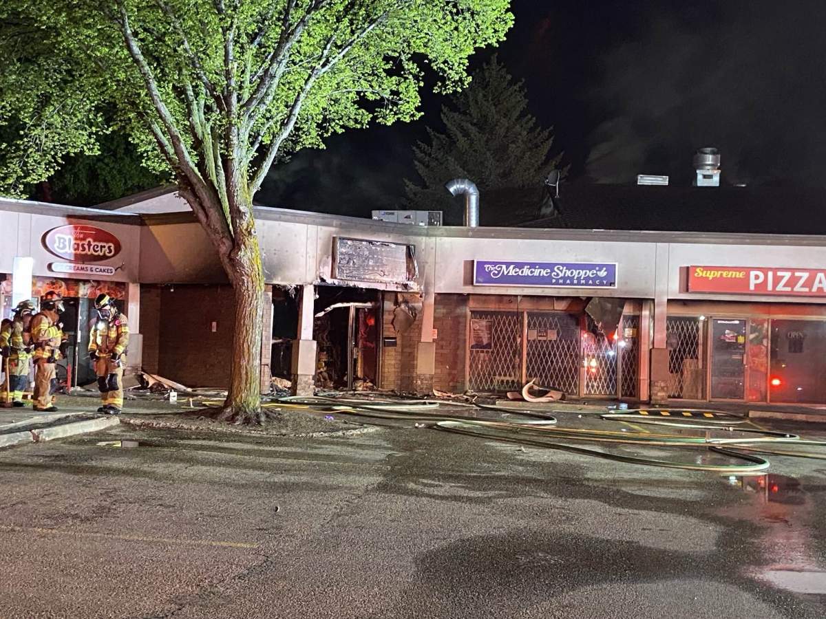 Firefighters were called to blaze at a business in a strip mall in the area of Mill Woods Road South and Knottwood Road East Monday, May 27, 2024.