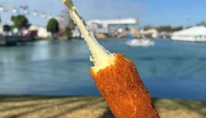 The Calgary Stampede menu includes a giant mozza stick on-a-stick.
