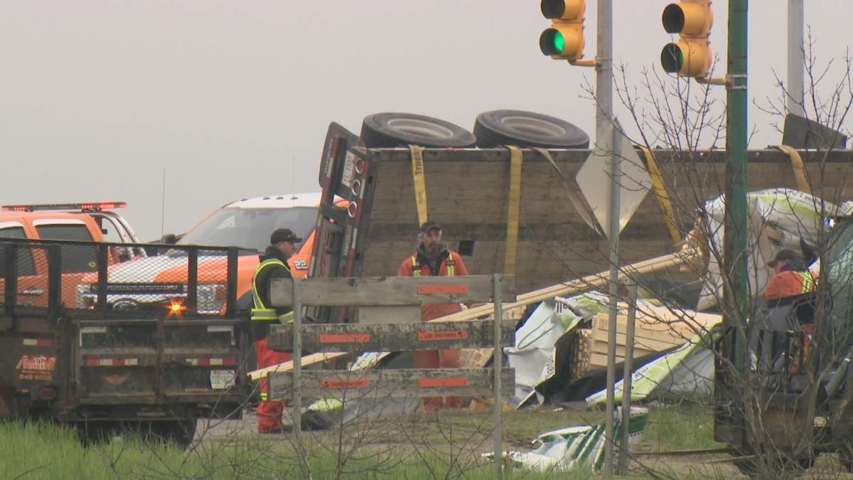 A single-vehicle collision has caused some traffic restrictions along Avenue C North Wednesday.