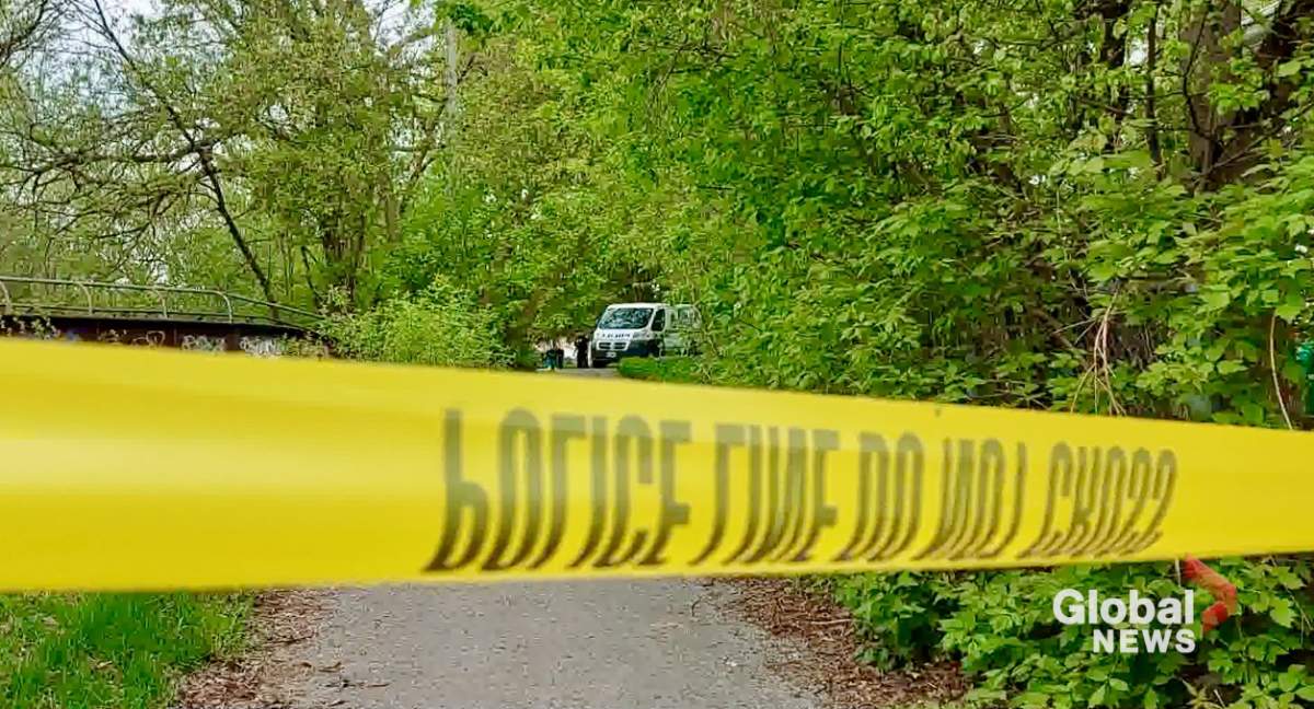 A section of the Trans-Canada Trail was closed as police investigated the discovery of a woman’s body.