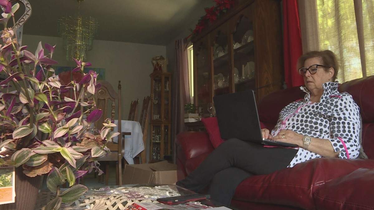 Karen Wiebe is the executive director of the Manitoba Organization for Victim Assistance. Eleanor calls in remotely to the group’s monthly sessions for support.