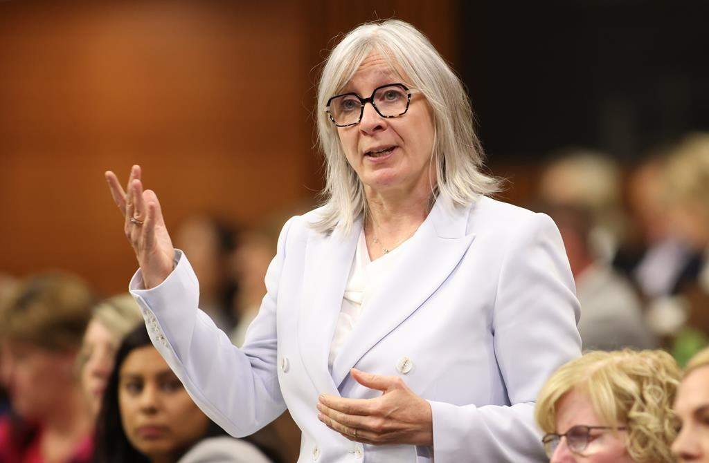 Minister of Indigenous Services Patty Hajdu rises during Question Period in the House of Commons on Parliament Hill in Ottawa on Thursday, June 13, 2024. A First Nation in northern Manitoba says its nursing station is operating at half-capacity, and as a result members are going without the care they need.