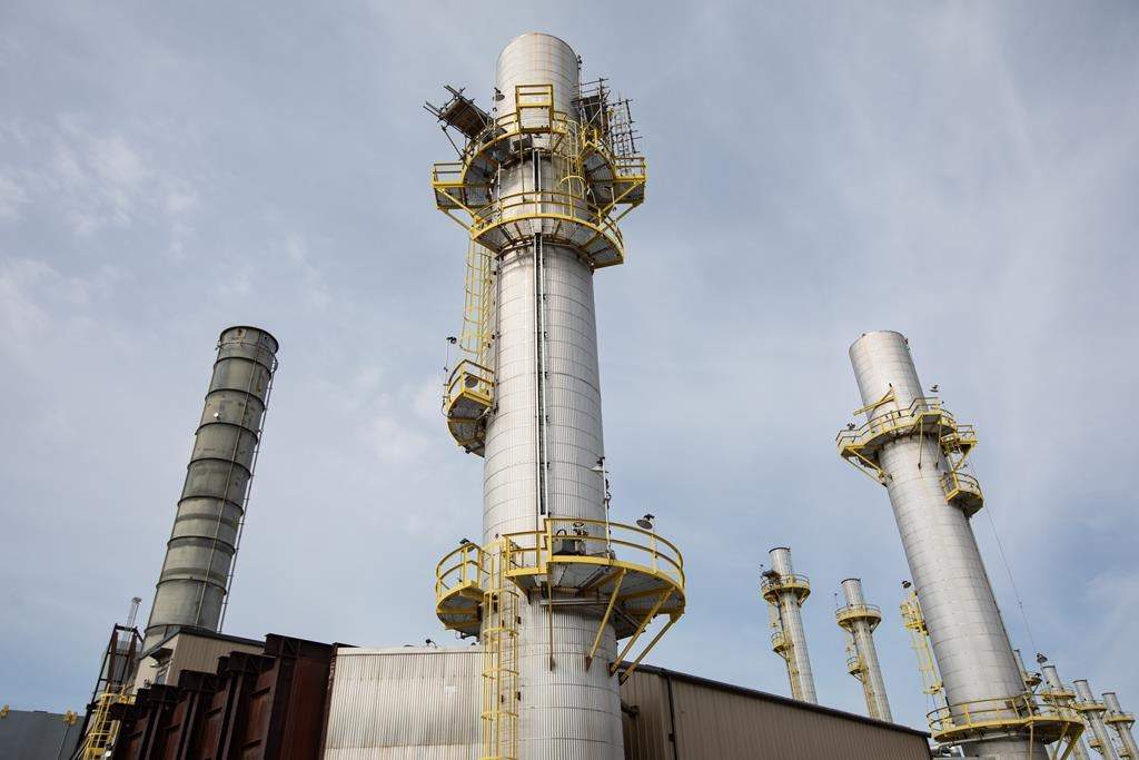 Boilers - where steam is created - at the Cenovus Christina Lake oilsands facility southeast of Fort McMurray, Alta., on Wednesday April 24, 2024. 