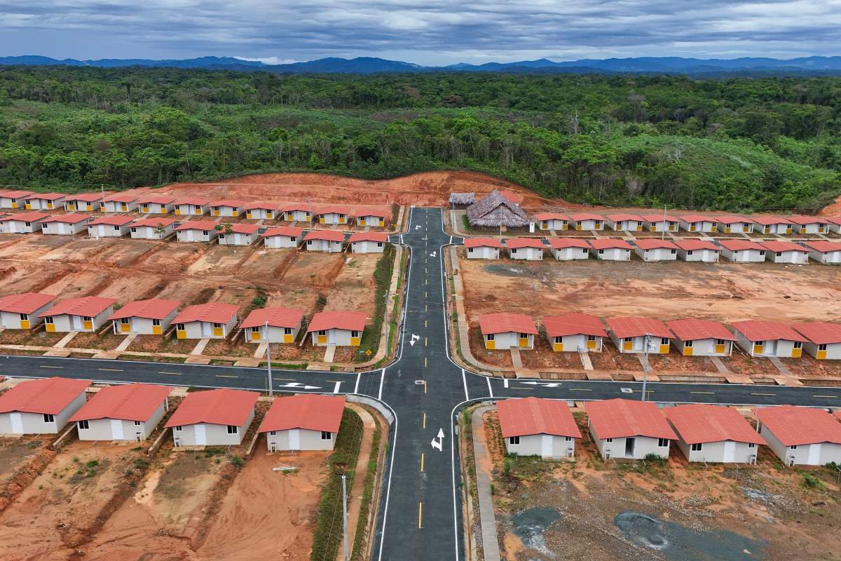 New homes stand in Nuevo Carti on Panama’s Caribbean coast, Monday, May 27, 2024.