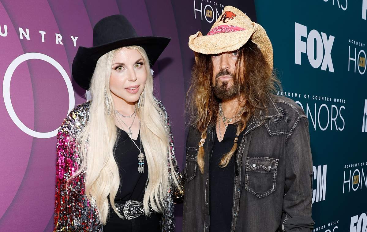 L-R) FIREROSE and Billy Ray Cyrus attend the 16th Annual Academy of Country Music Honors at Ryman Auditorium on August 23, 2023 in Nashville, Tennessee.