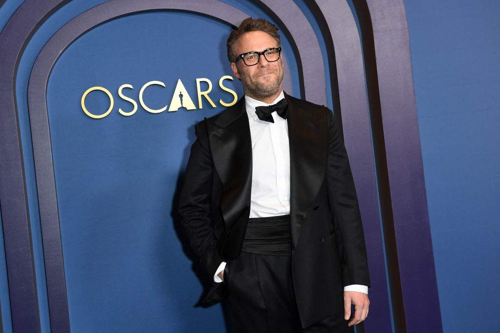 Canadian-US actor Seth Rogen arrives for the Academy of Motion Picture Arts and Sciences' 14th Annual Governors Awards at the Ray Dolby Ballroom in Los Angeles on January 9, 2024.