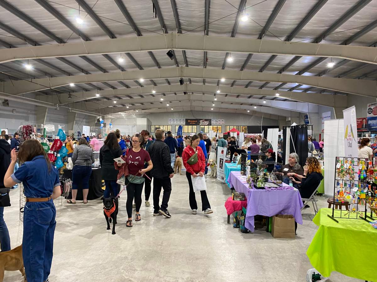 People and pets browsing the Manitoba Pet Expo