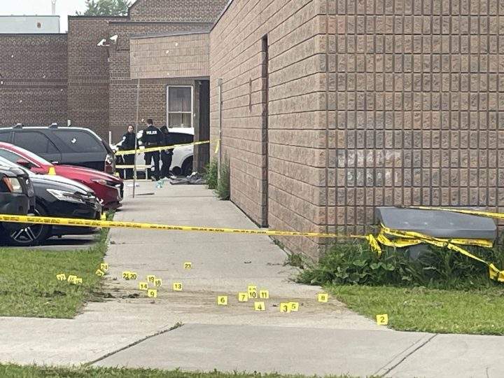 The scene of the shooting in the Kipling Avenue and Mount Olive Drive area.