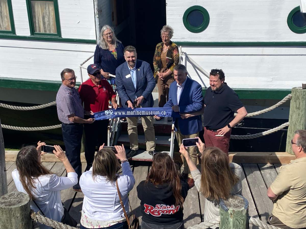 Marine Museum of Manitoba celebrates 50th Anniversary. Photo of ribbon cutting ceremony at the grand opening of the 2024 season.