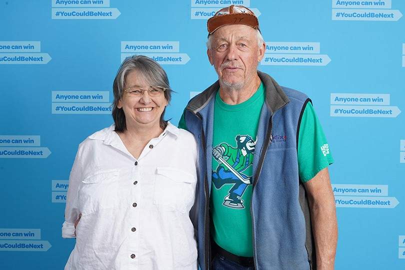 Rollande and Albert Winton of Princeton B.C., after winning $500,000.