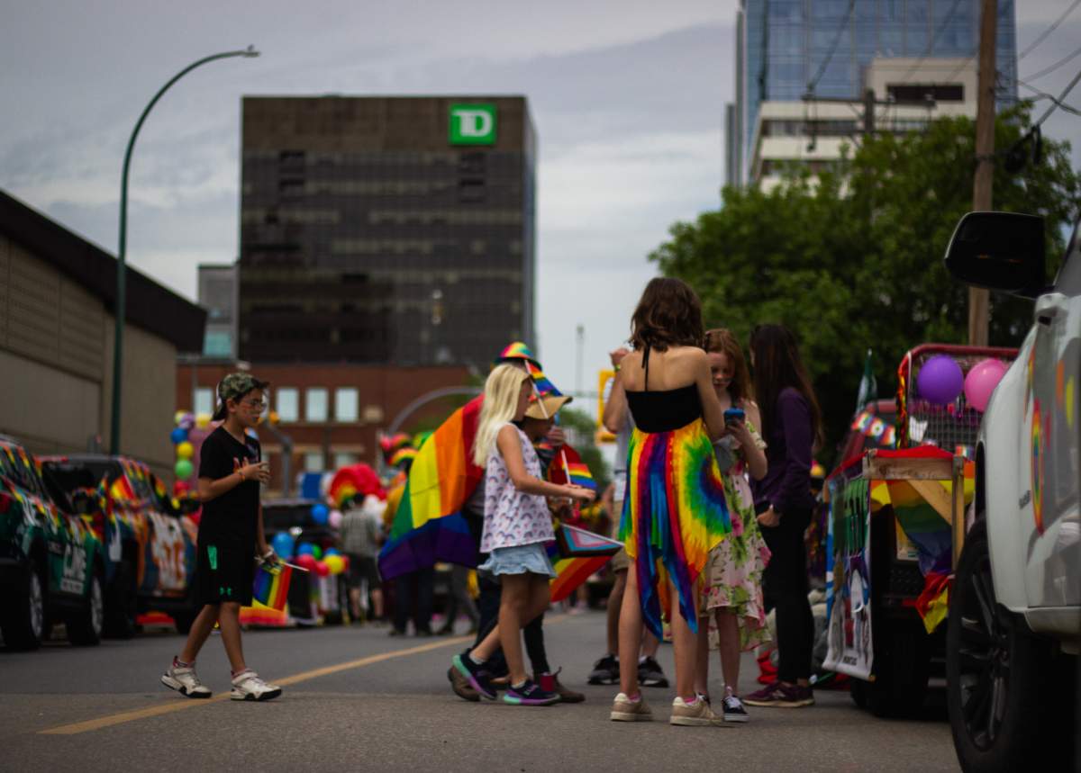 The pride parade began on 12th Avenue, before heading through downtown Regina.