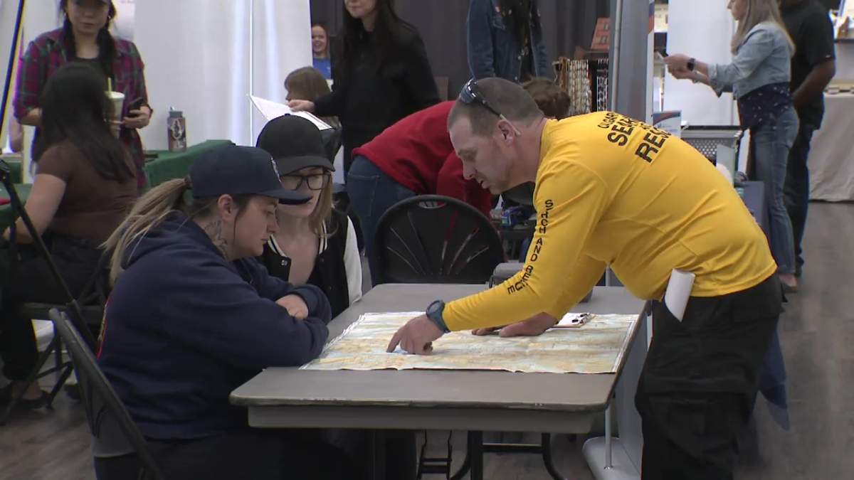 A member of the Calgary Search and Rescue Association at an event in Calgary.