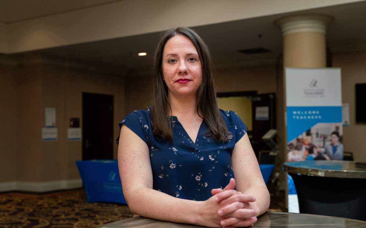 Saskatchewan teachers have started job action indefinitely in a bid to push the province back into bargaining on issues of classroom sizes and student supports. Saskatchewan Teachers’ Federation president Samantha Becotte poses for a portrait in Saskatoon, Sask., Friday, April 26, 2024.