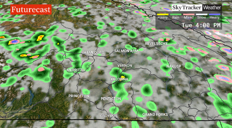 There is a chance of a late day shower on Tuesday.