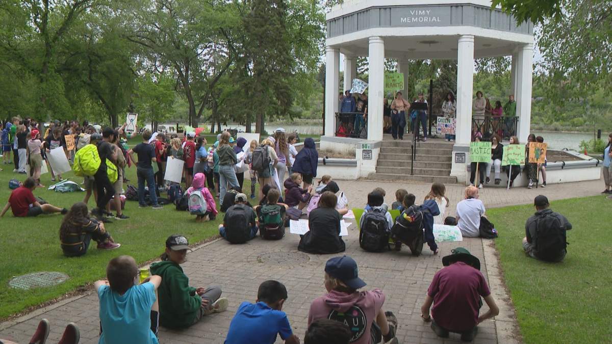 Students led discussion on climate change and hopes for the future.