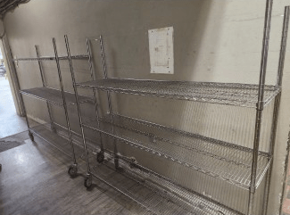 An image of an empty shelf at Agape Table after thousands came through for a meal.