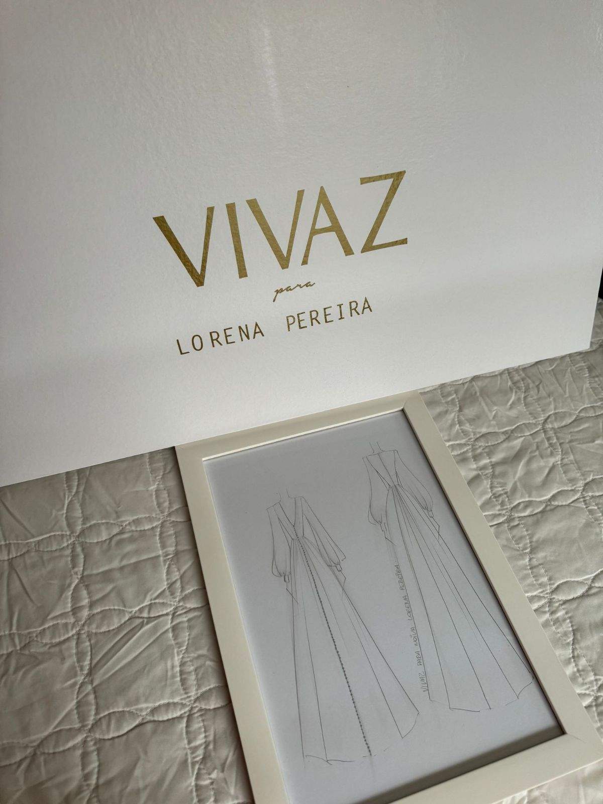 The missing wedding dress is custom made by VIVAZ, a company based in Brazil.