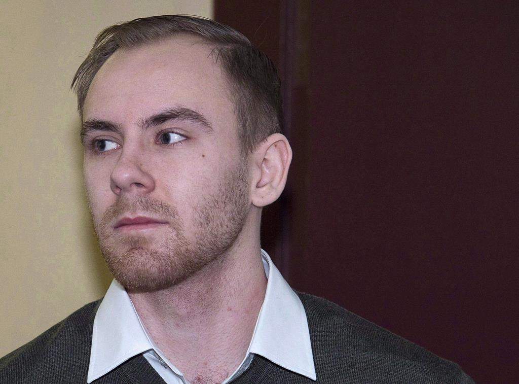 William Sandeson arrives at his preliminary hearing at provincial court in Halifax on Tuesday, Feb. 23, 2016. 
