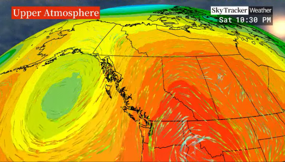 An upper ridge of high pressure lingers this week and strengthens this weekend.