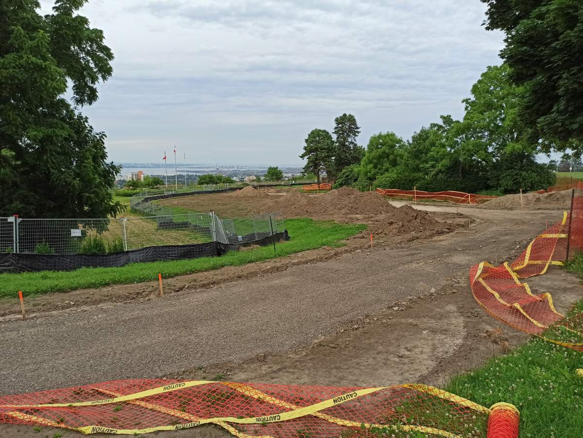 A June 2024 photo of Sam Lawrence Park in Hamilton, Ont. The site is the subject of a potential encampment exemption in front of city politicians.