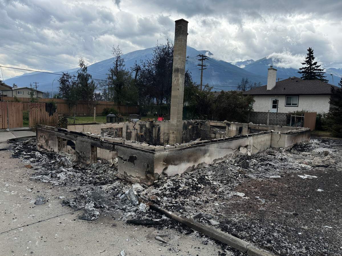 Wildfire damage in Jasper, Alta. on Friday, July 26, 2024.