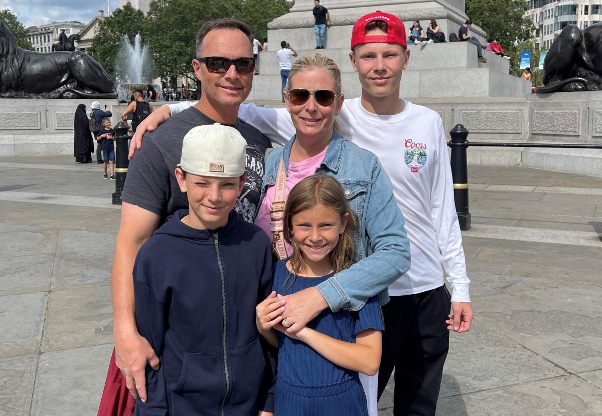 Kristy Dickinson and her family.