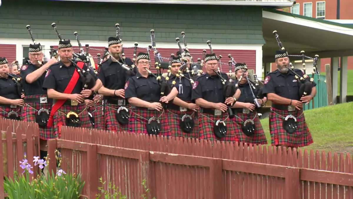 Bagpipes being played at Heritage Park for the Canada Day.