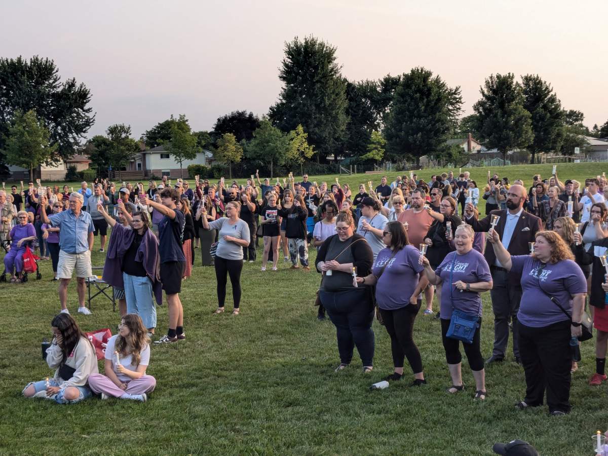 Hundreds of Londoners attended the vigil, with many dressed in purple to show support for women and girls affected by intimate partner violence.